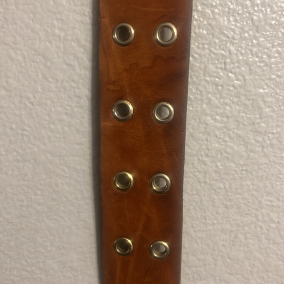 Antique Double Eyelet Buckboard Leather Belt - Picture 6 of 7